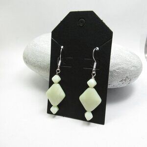 Uranium glass bead earrings